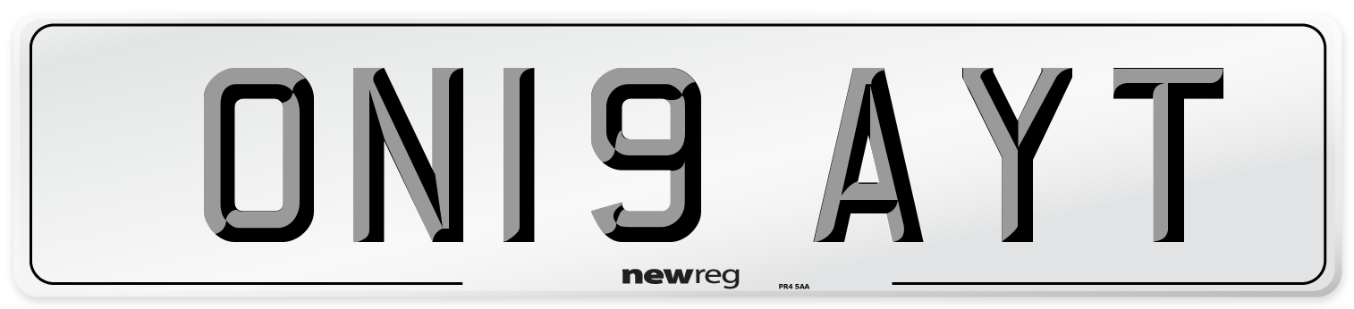 ON19 AYT Number Plate from New Reg